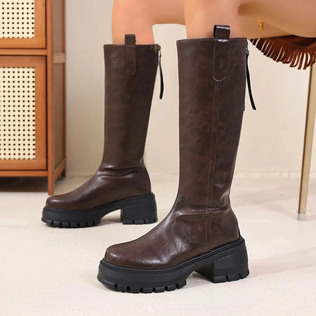 Feliz Lug Sole Knee High Boots