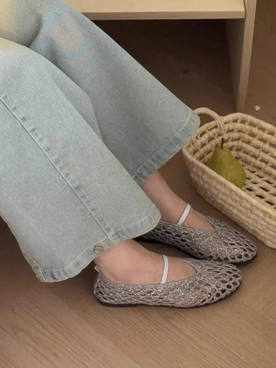 Francesca Woven Mesh Ballet Flats