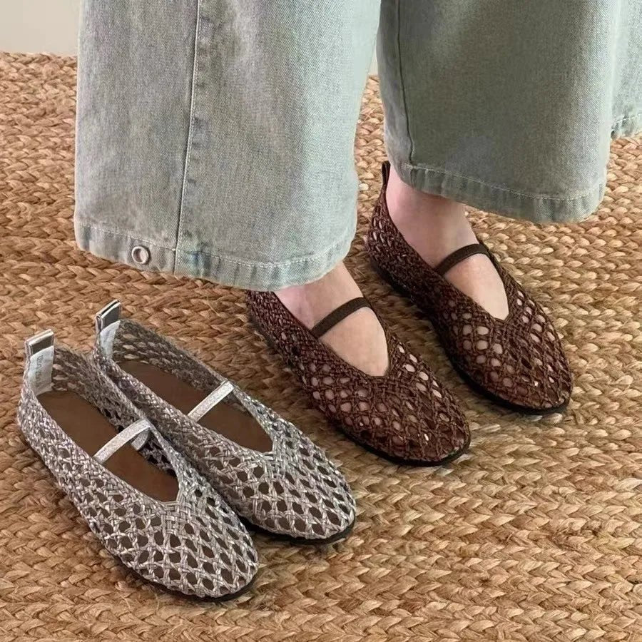 Francesca Woven Mesh Ballet Flats