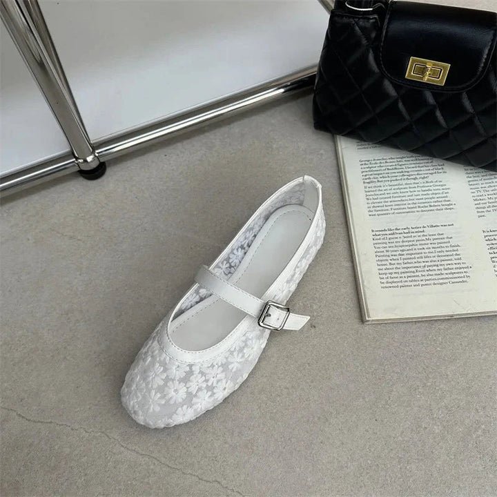 Helen Floral Mesh Mary Jane Flats