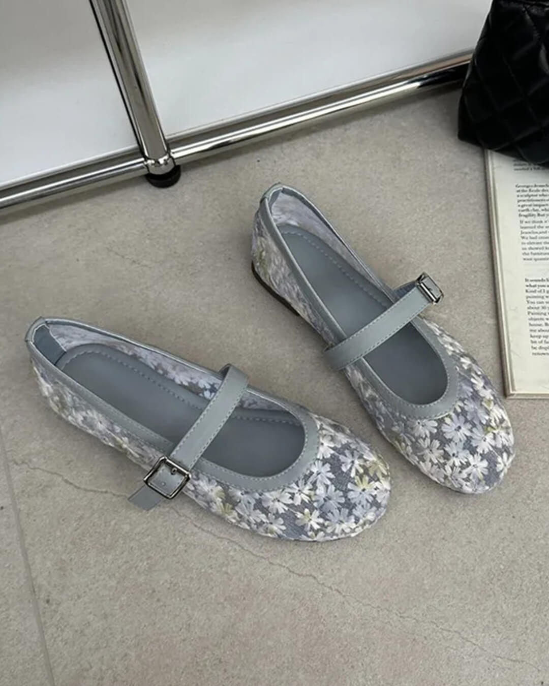 Helen Floral Mesh Mary Jane Flats