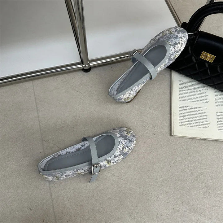 Helen Floral Mesh Mary Jane Flats