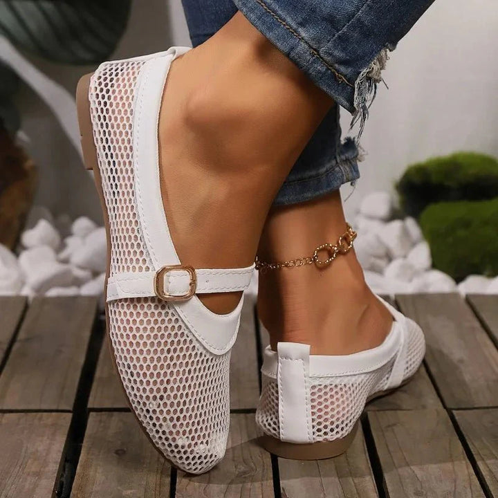 Hermione Mesh Mary Jane Flats