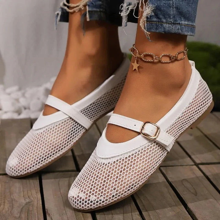 Hermione Mesh Mary Jane Flats
