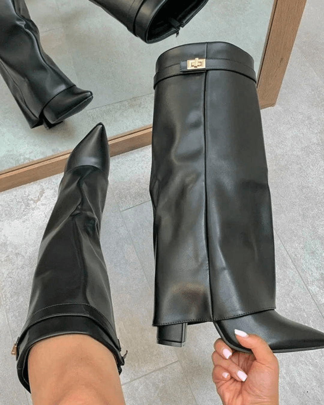 Kyla Pointed Knee High Boots