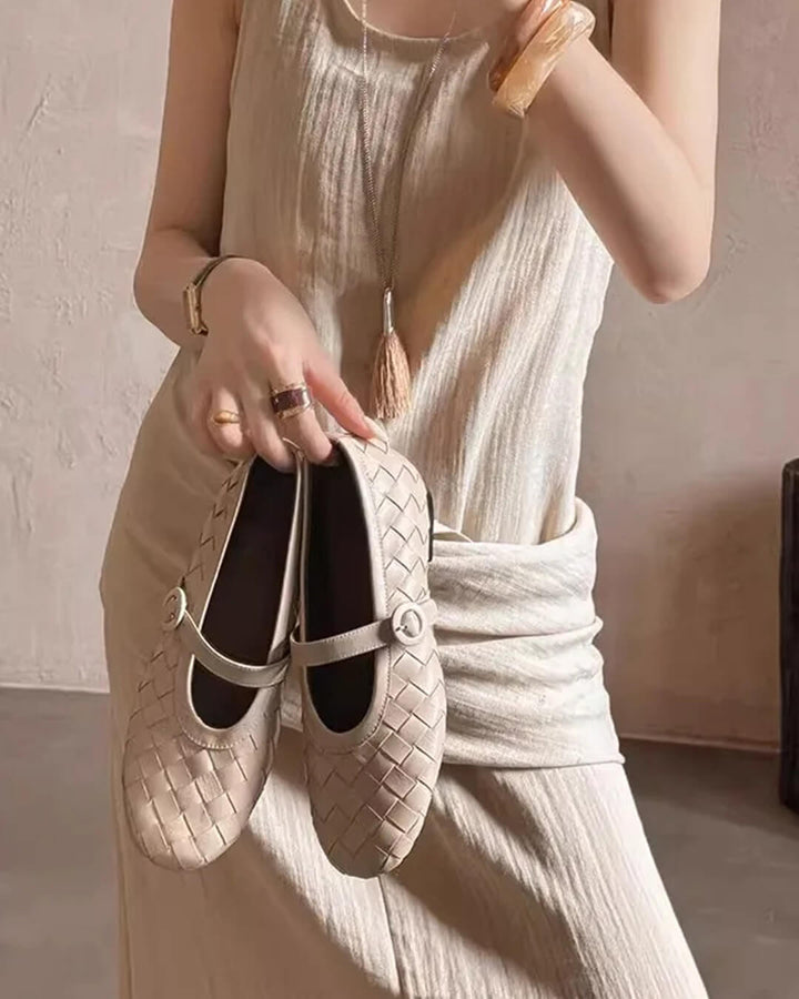 Lisbeth Woven Mary Jane Flats