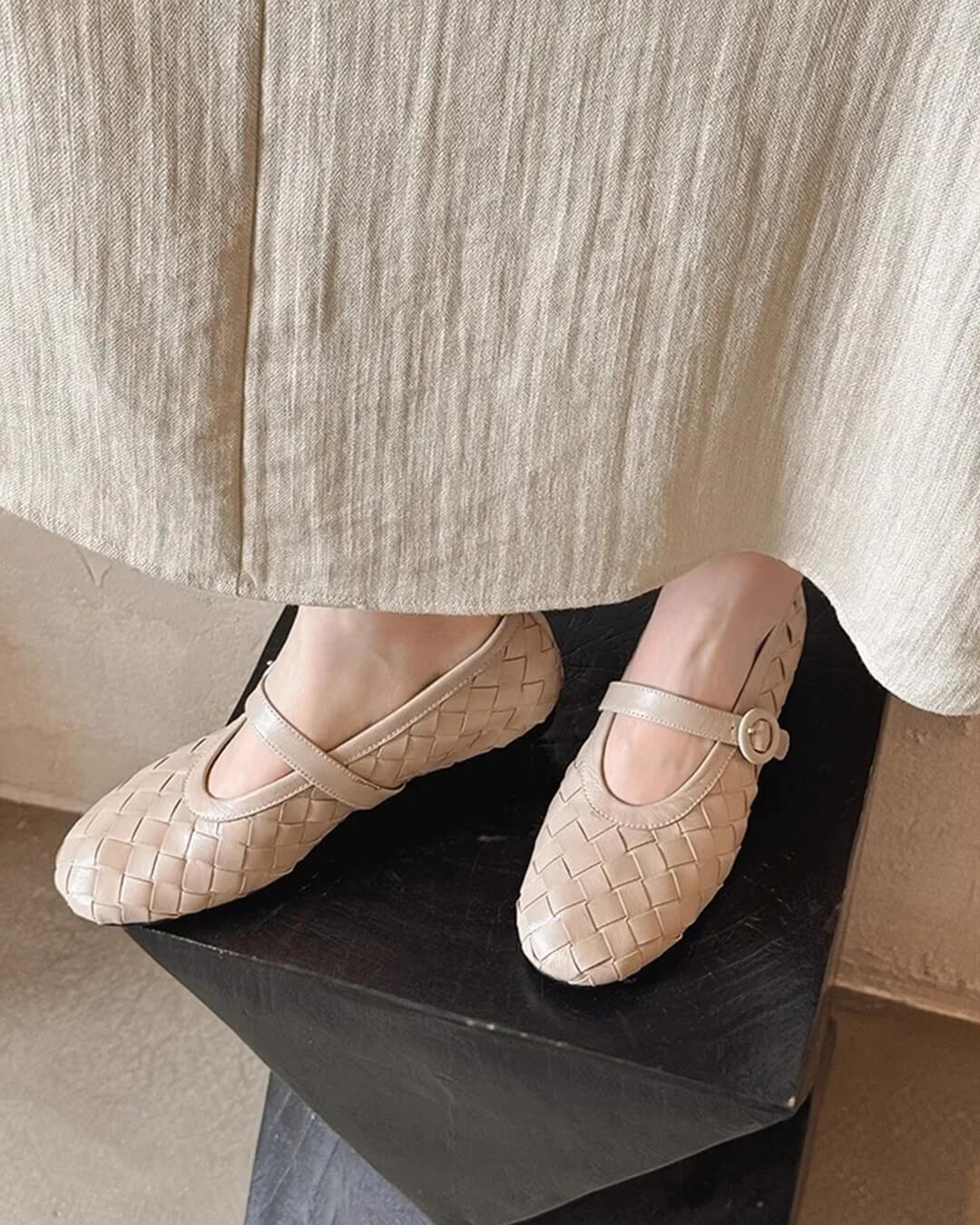 Lisbeth Woven Mary Jane Flats