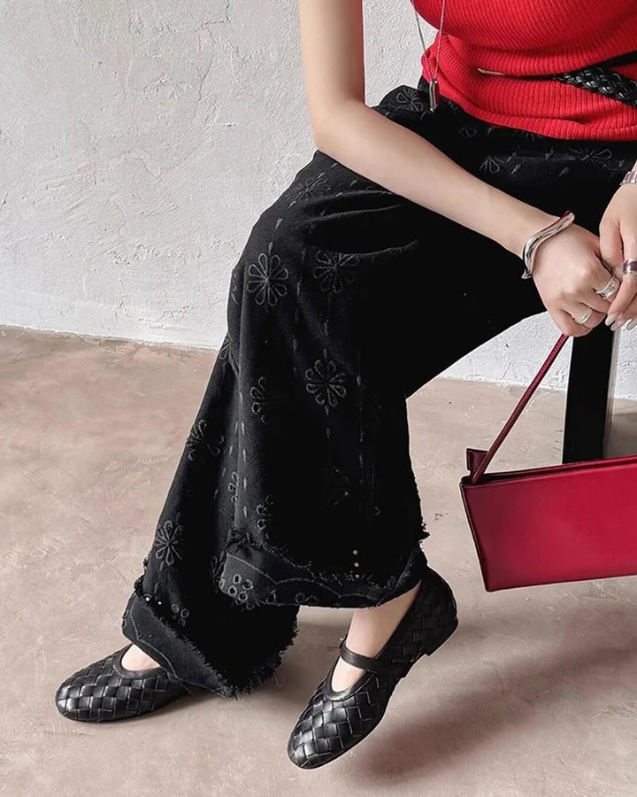 Lisbeth Woven Mary Jane Flats