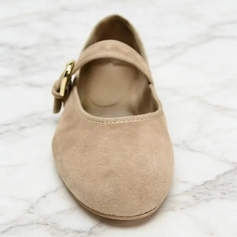 Morgana Suede Mary Jane Flats