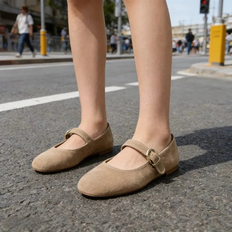 Morgana Suede Mary Jane Flats