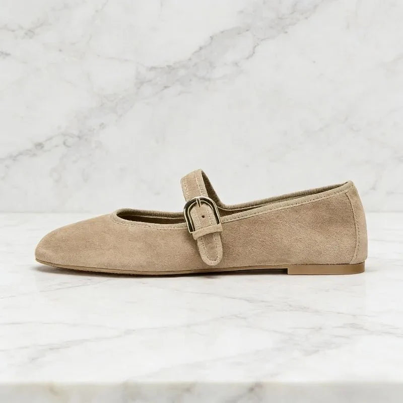 Morgana Suede Mary Jane Flats