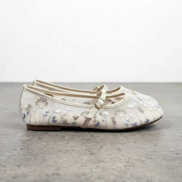 Priscilla Embroidered Mary Jane Flats