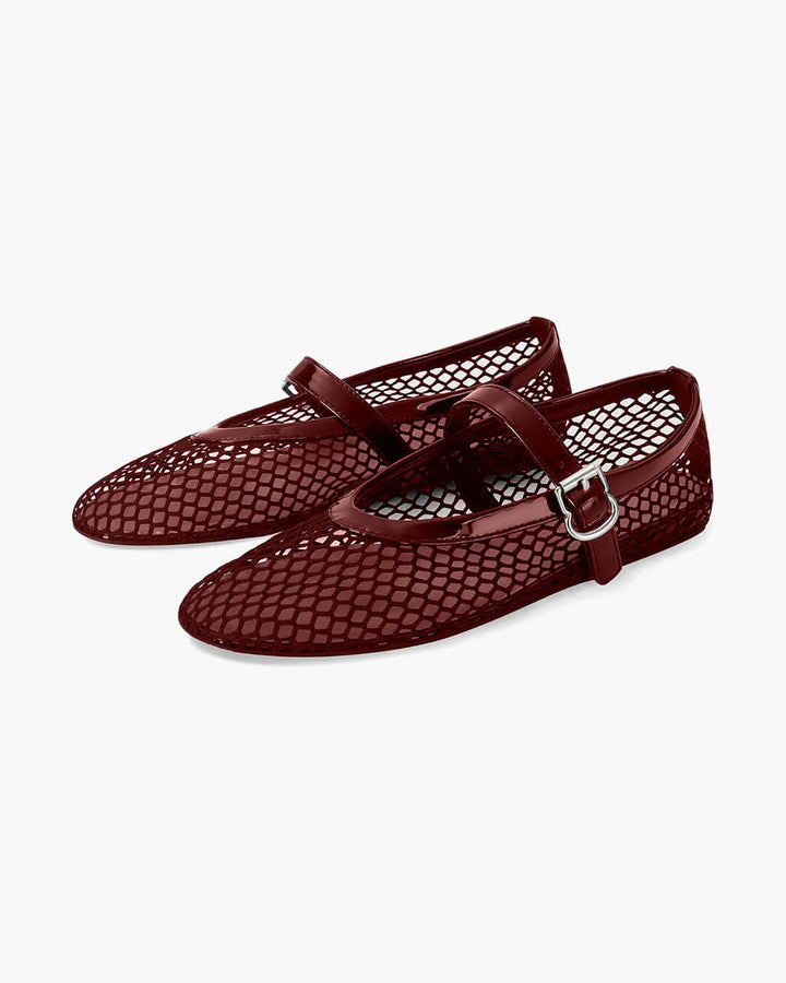 Rebecca Mesh Mary Jane Flats