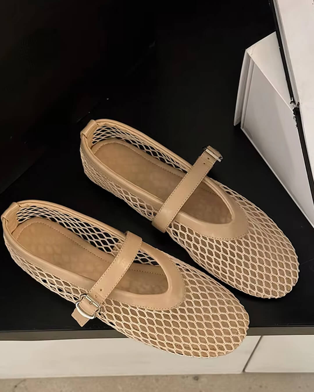Rebecca Mesh Mary Jane Flats