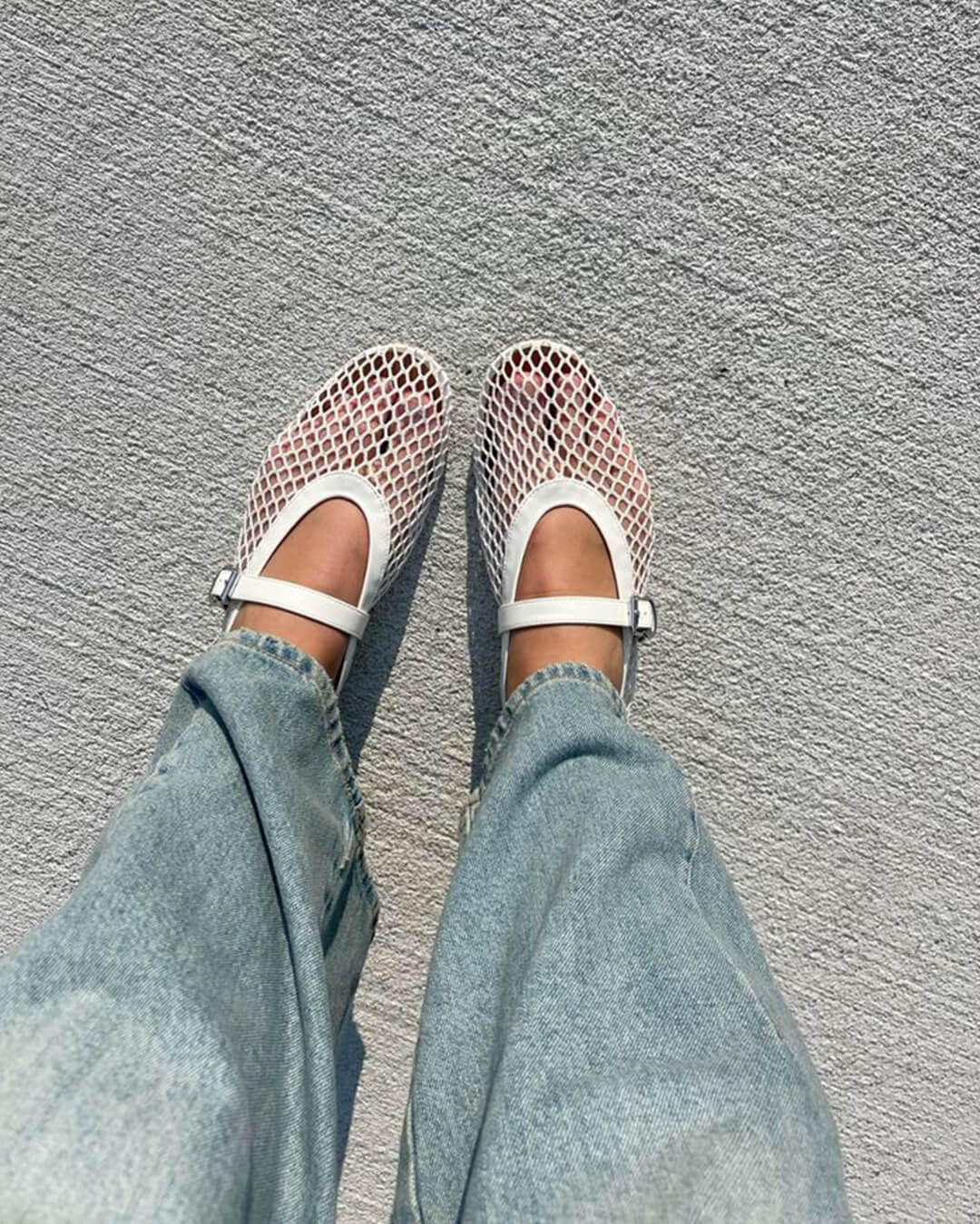 Rebecca Mesh Mary Jane Flats