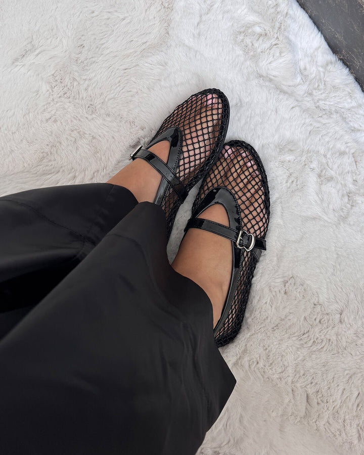 Rebecca Mesh Mary Jane Flats