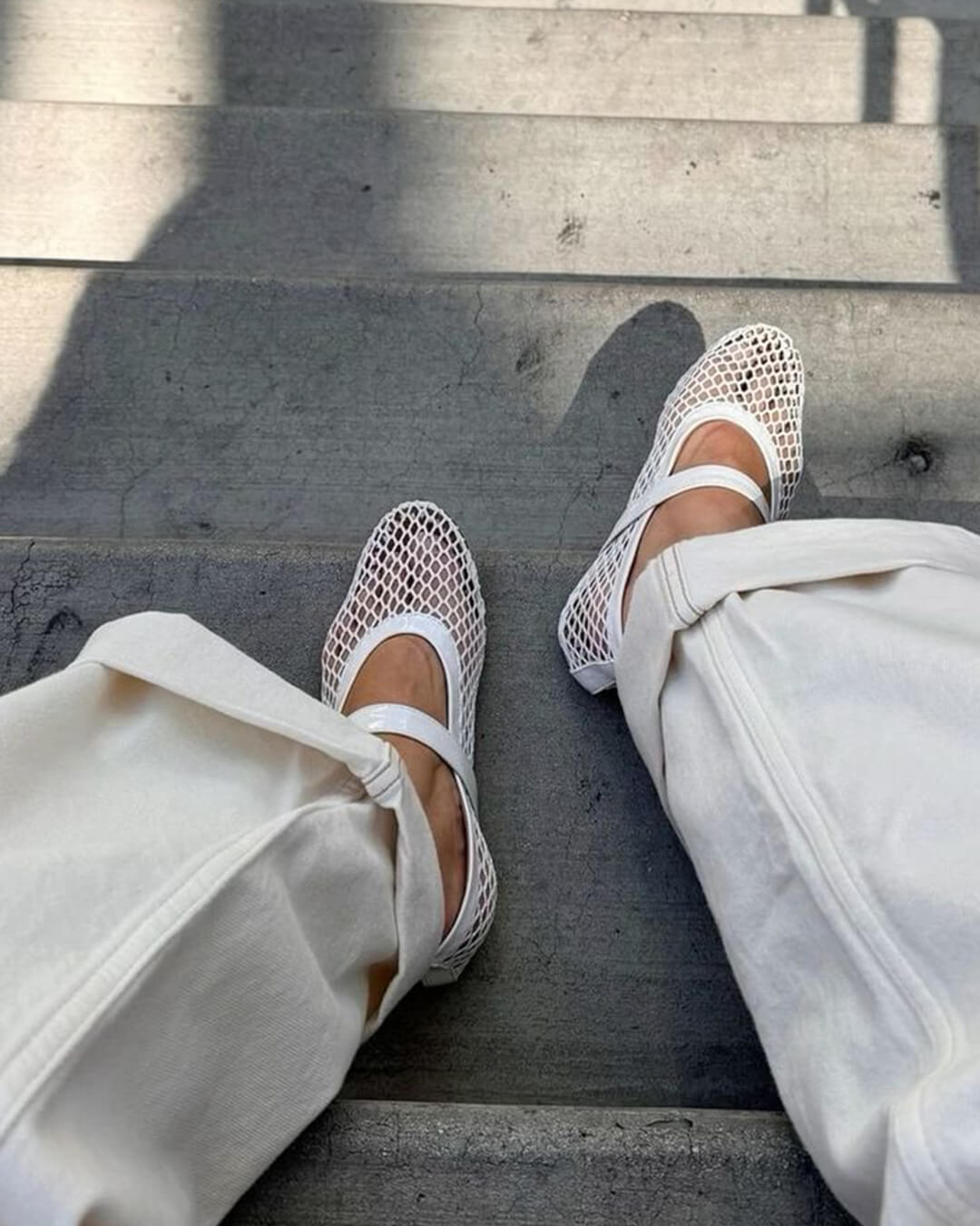 Rebecca Mesh Mary Jane Flats