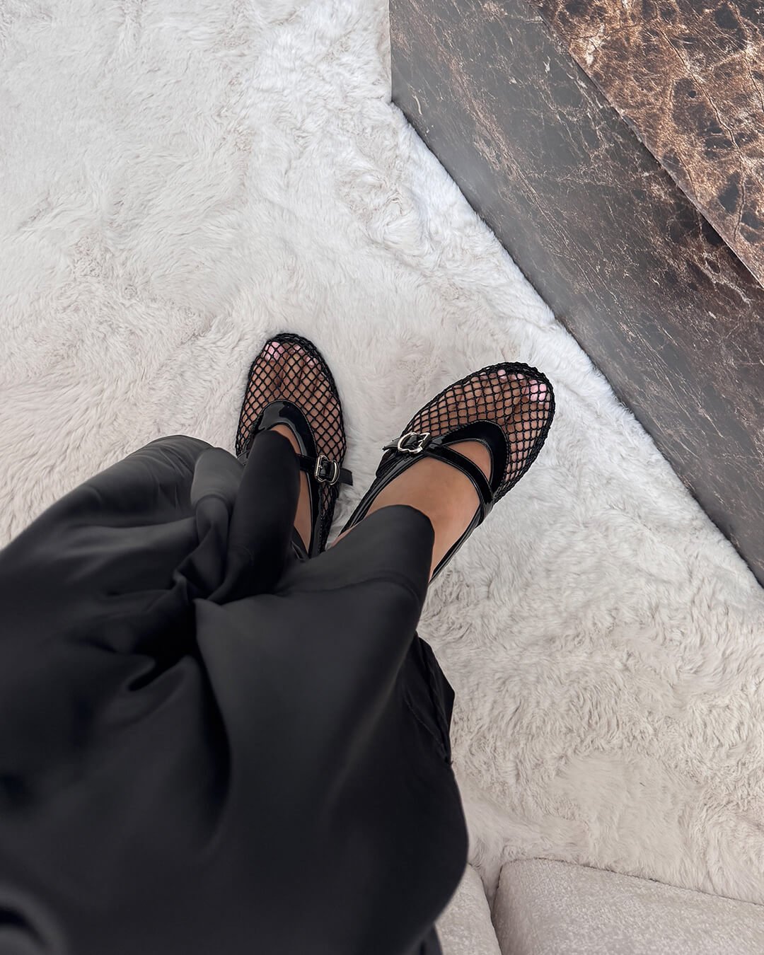 Rebecca Mesh Mary Jane Flats