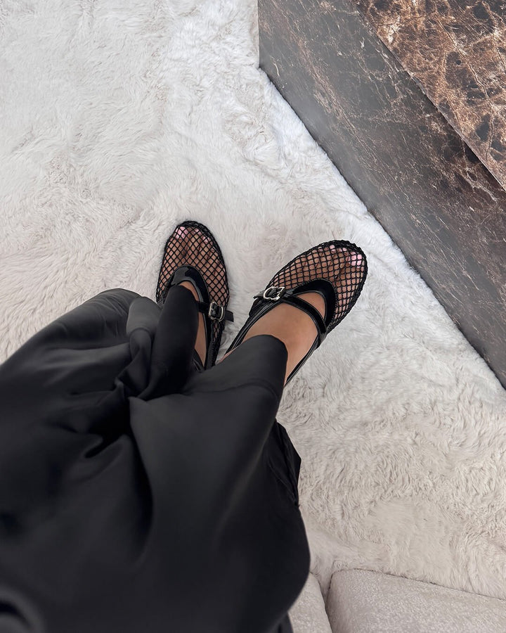 Rebecca Mesh Mary Jane Flats