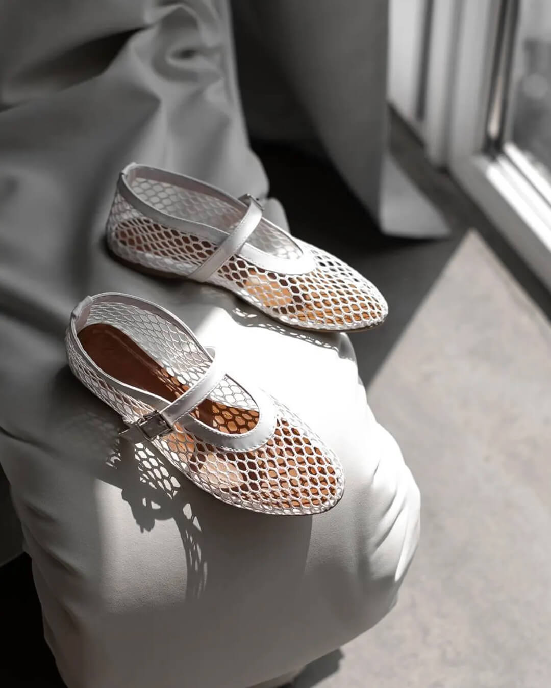 Rebecca Mesh Mary Jane Flats
