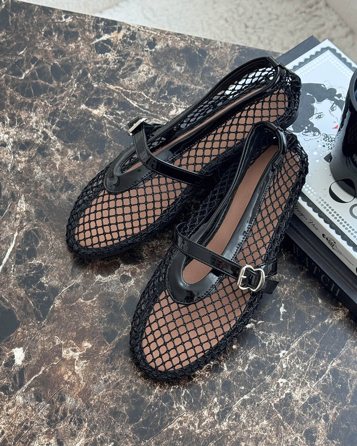 Rebecca Mesh Mary Jane Flats