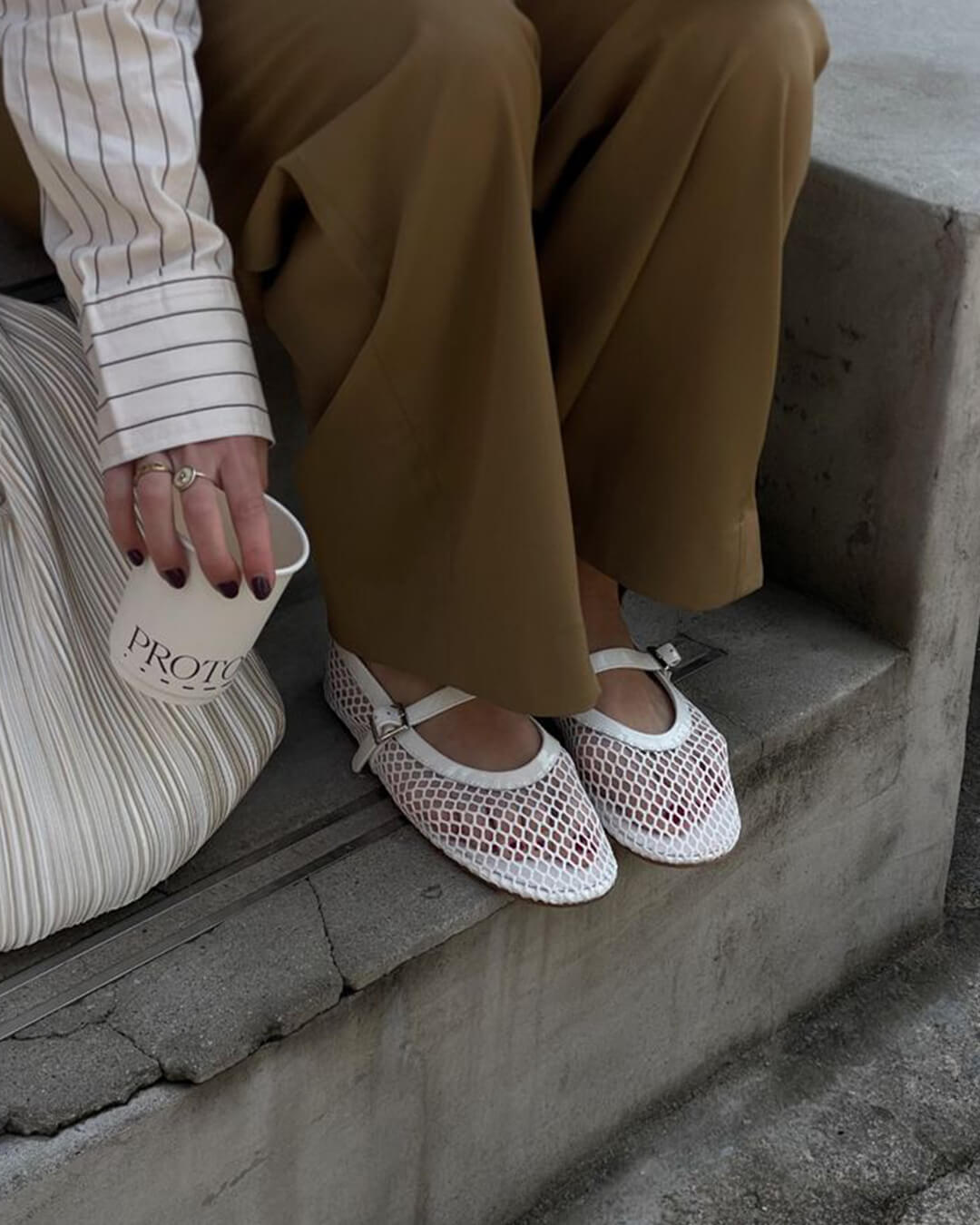 Rebecca Mesh Mary Jane Flats