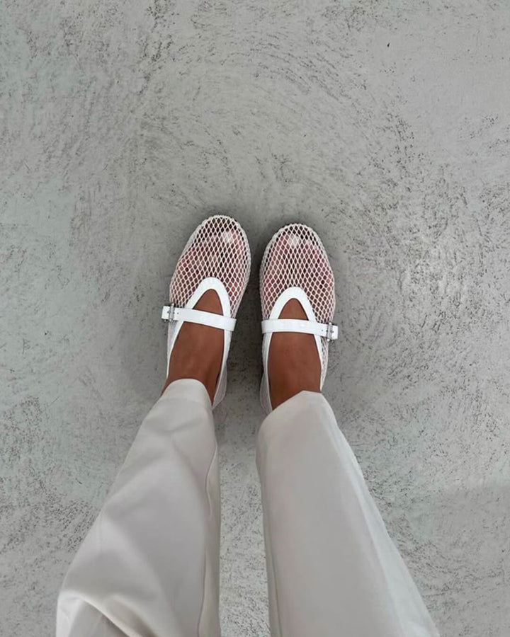 Rebecca Mesh Mary Jane Flats