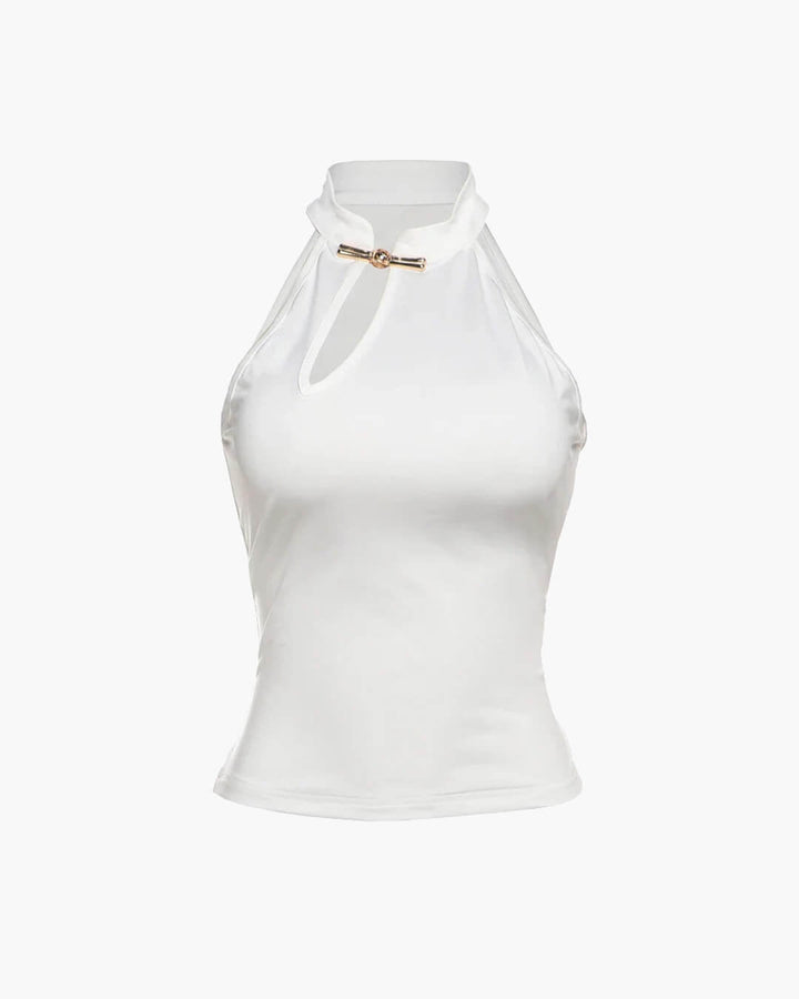 Emilia Cut-Out Halter Neck Crop Top