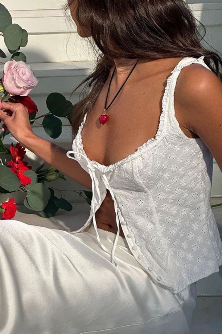 Nyla Floral Jacquard Lace Tank Top