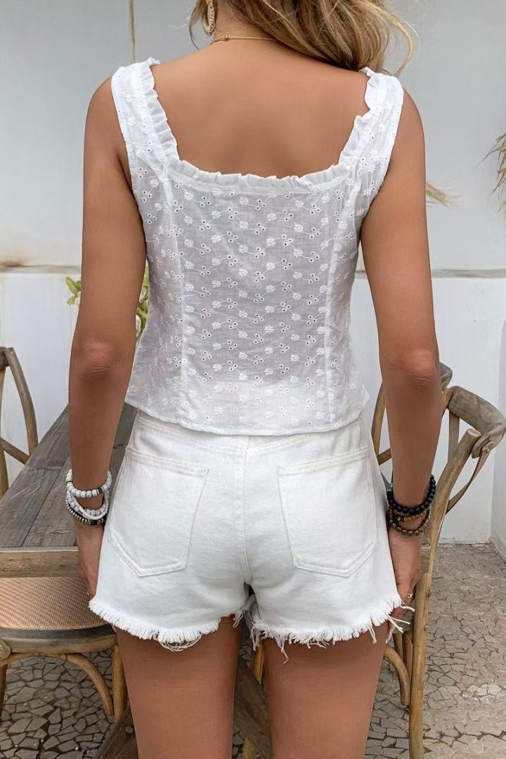 Nyla Floral Jacquard Lace Tank Top