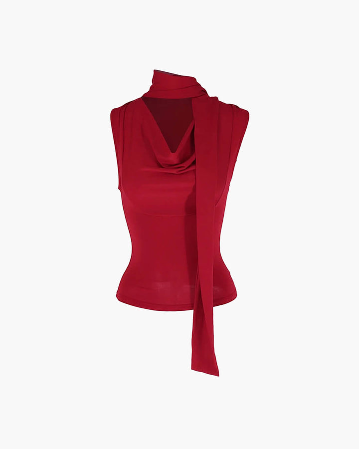 Lydia Neck Tie Sleeveless Top