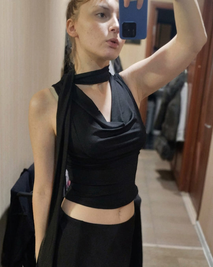 Lydia Neck Tie Sleeveless Top
