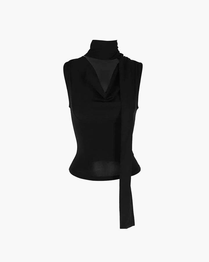 Lydia Neck Tie Sleeveless Top
