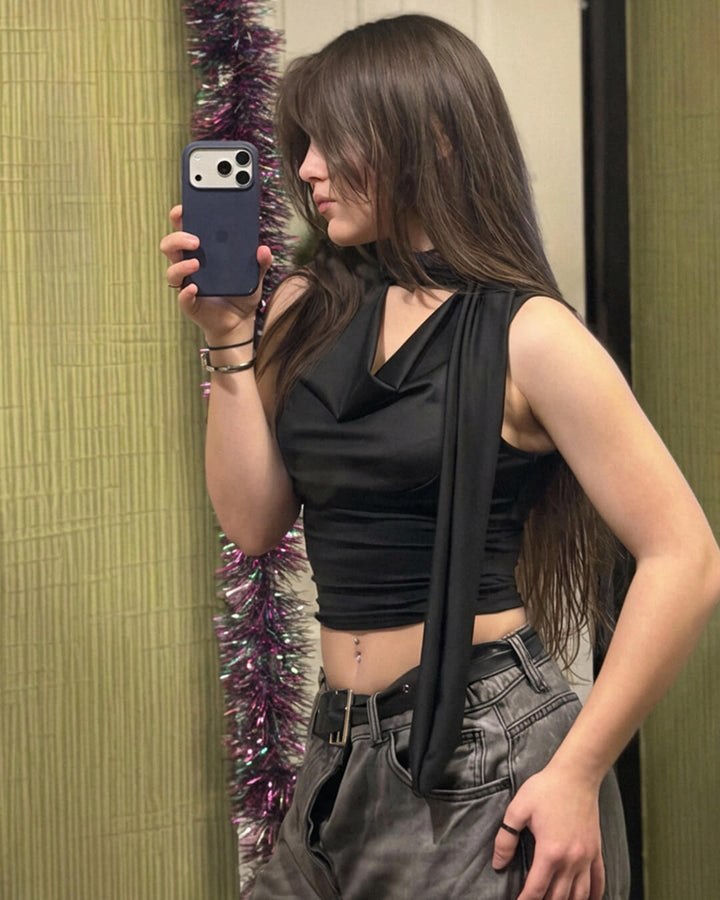 Lydia Neck Tie Sleeveless Top