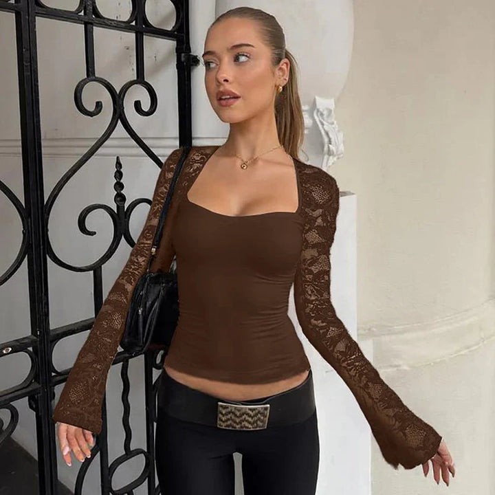 Nadine Lace Flare Sleeve Top