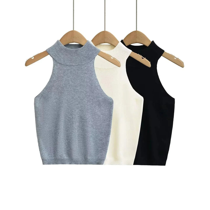 Nicola Halter Knit Crop Top