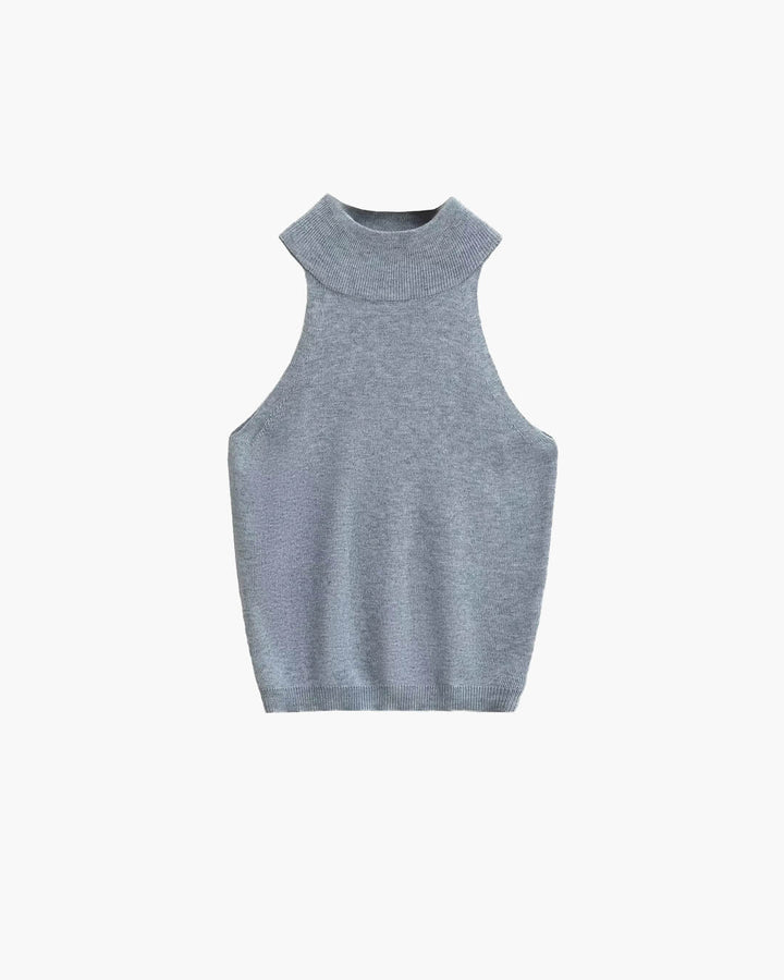 Nicola Halter Knit Crop Top