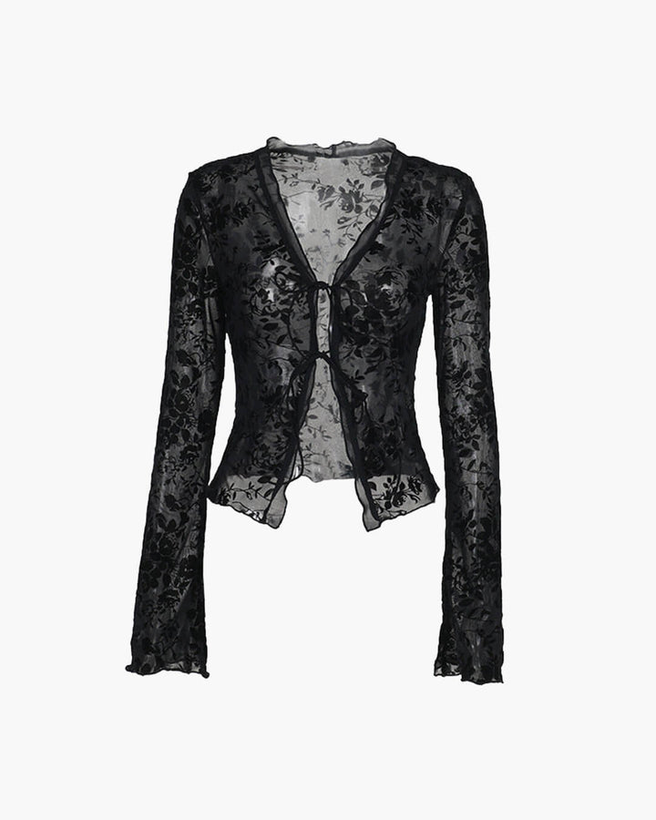 Rachel Tie Front Lace Blouse