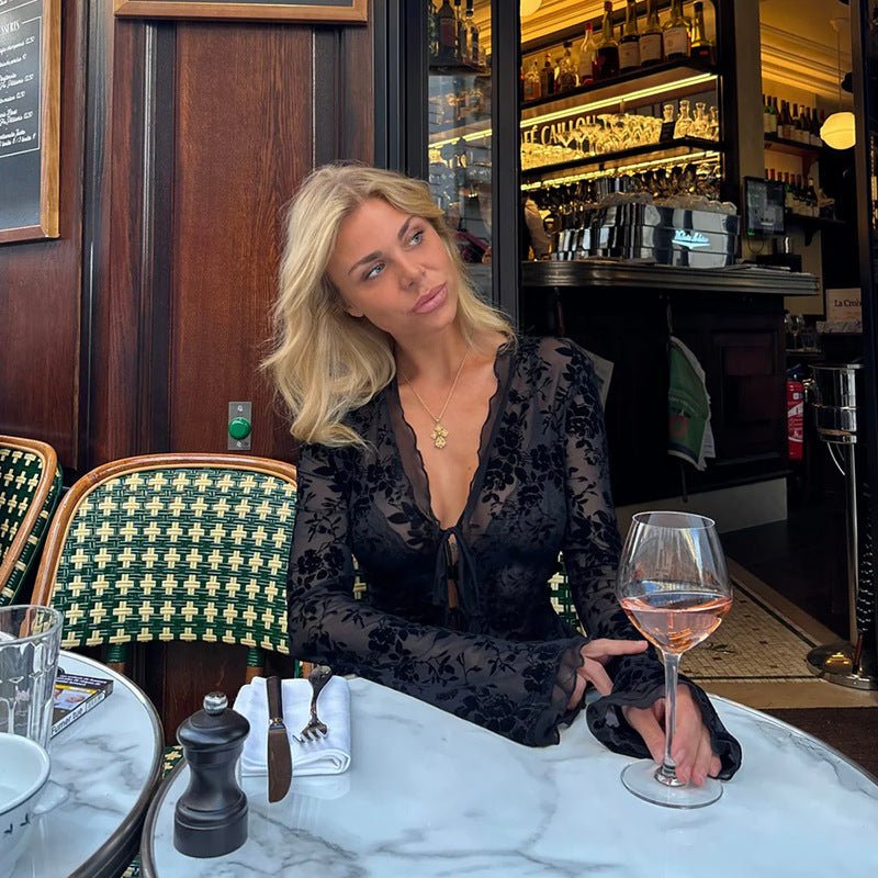 Rachel Tie Front Lace Blouse