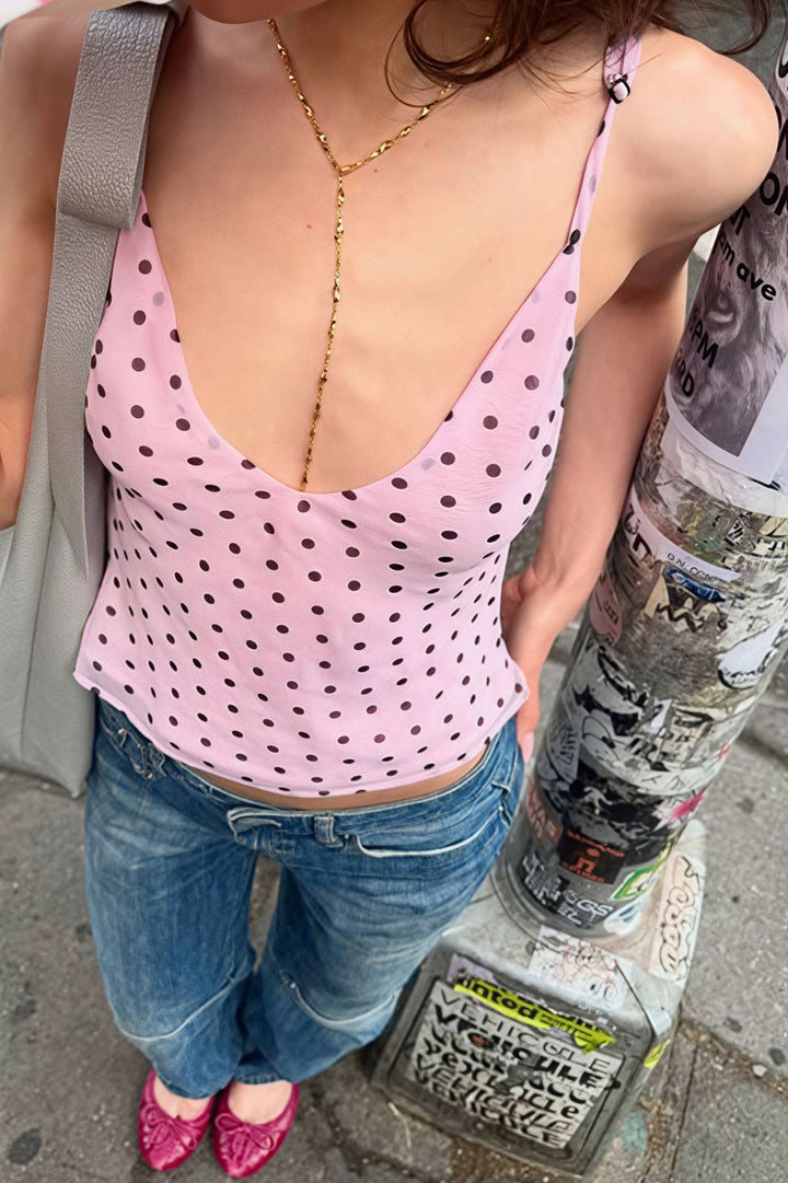 Penelope Polka Dot V-Neck Cami Top