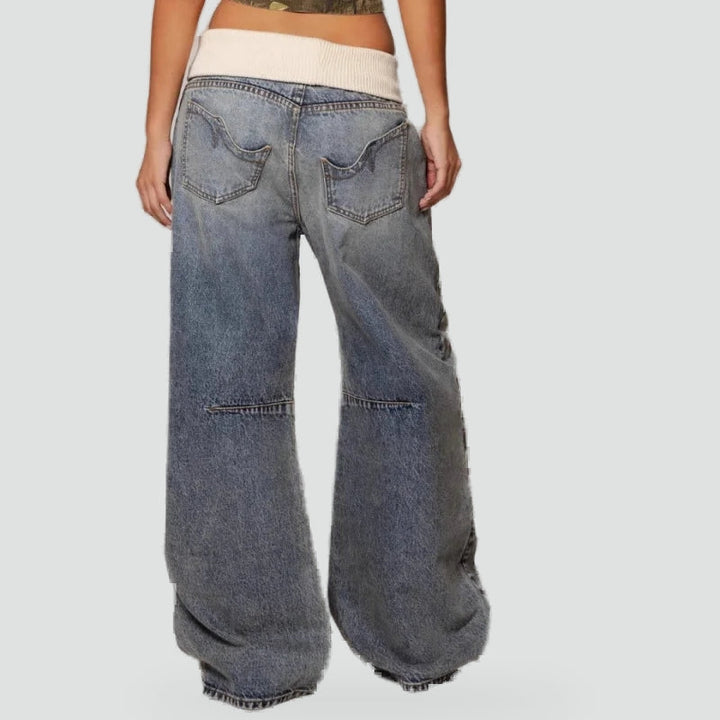 Dahlia Panelled Barrel-Leg Jeans