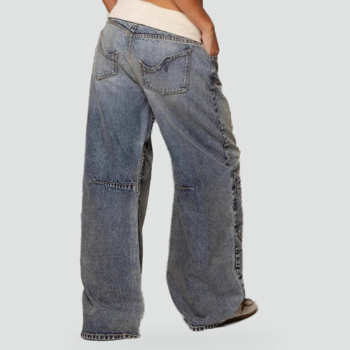 Dahlia Panelled Barrel-Leg Jeans