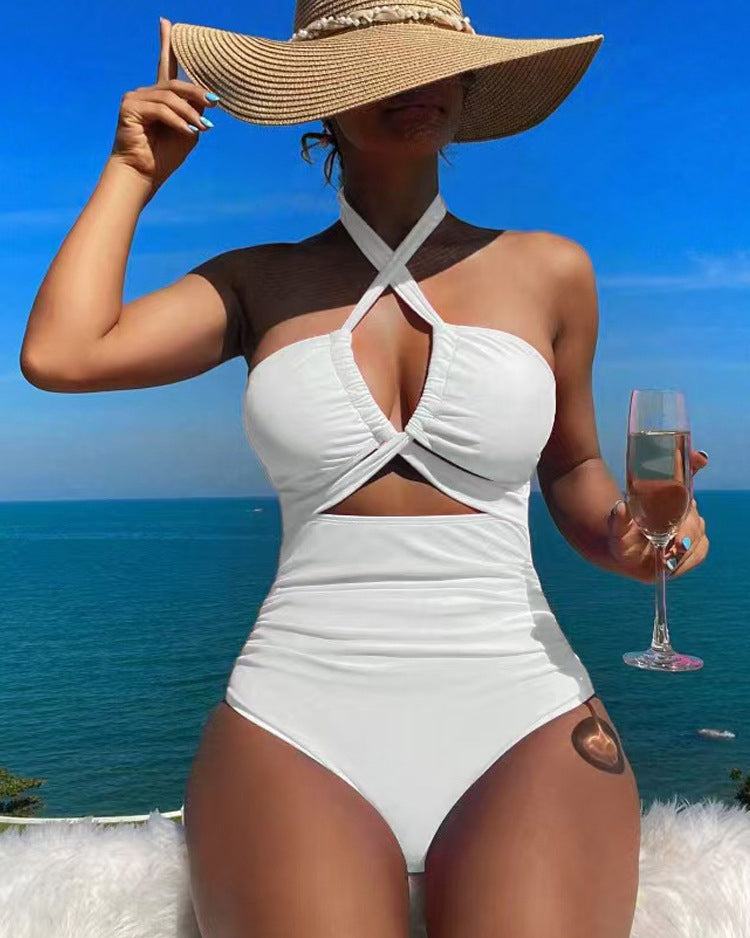 Lindsey Cut-Out Halter One-Piece Swimsuit