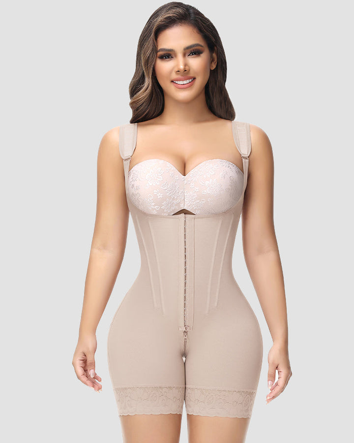 Precy Steel Boned Open-Bust Shapewear Bodysuit
