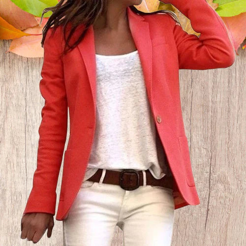 Cerise Classic Single Button Blazer