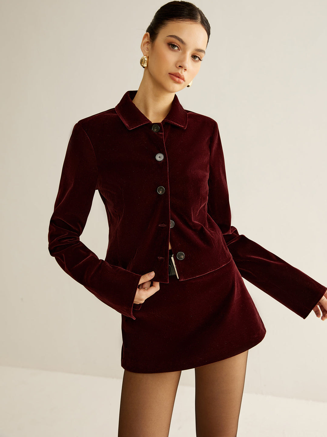 Bambi Belted Button Front Blazer