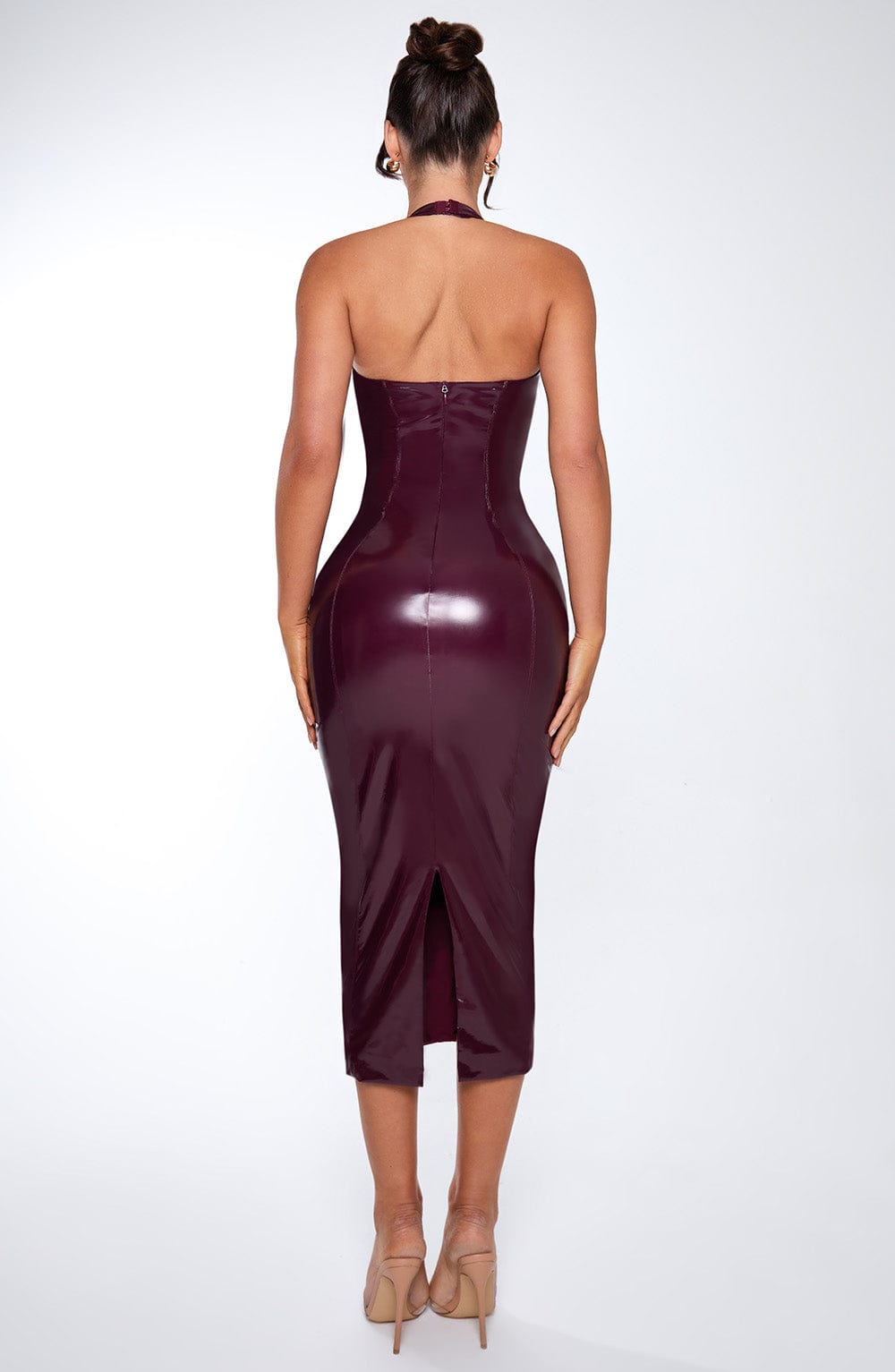 Christy Gloss Halter Midi Dress
