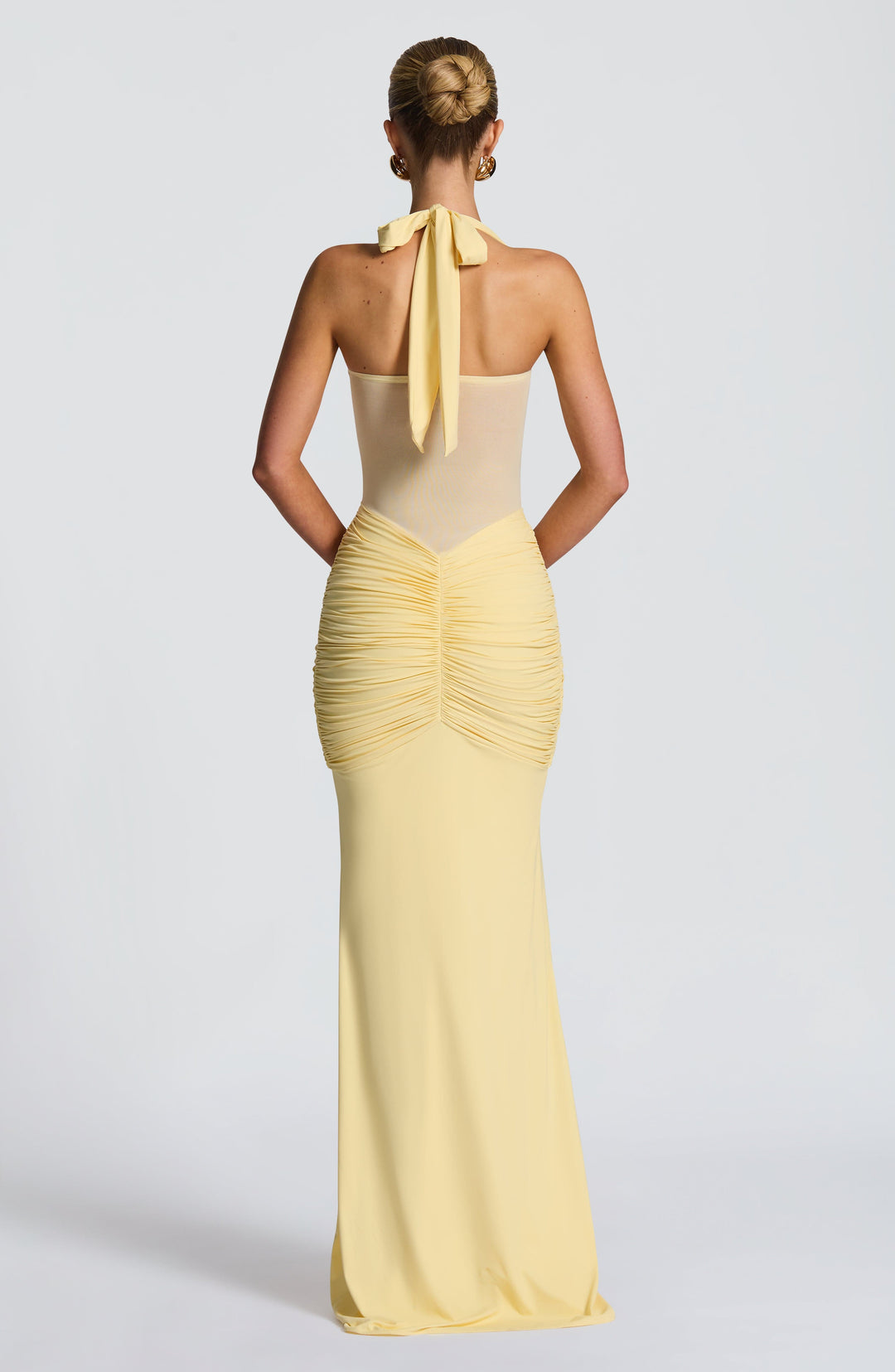 Vida Sheer Panel Halter Maxi Dress