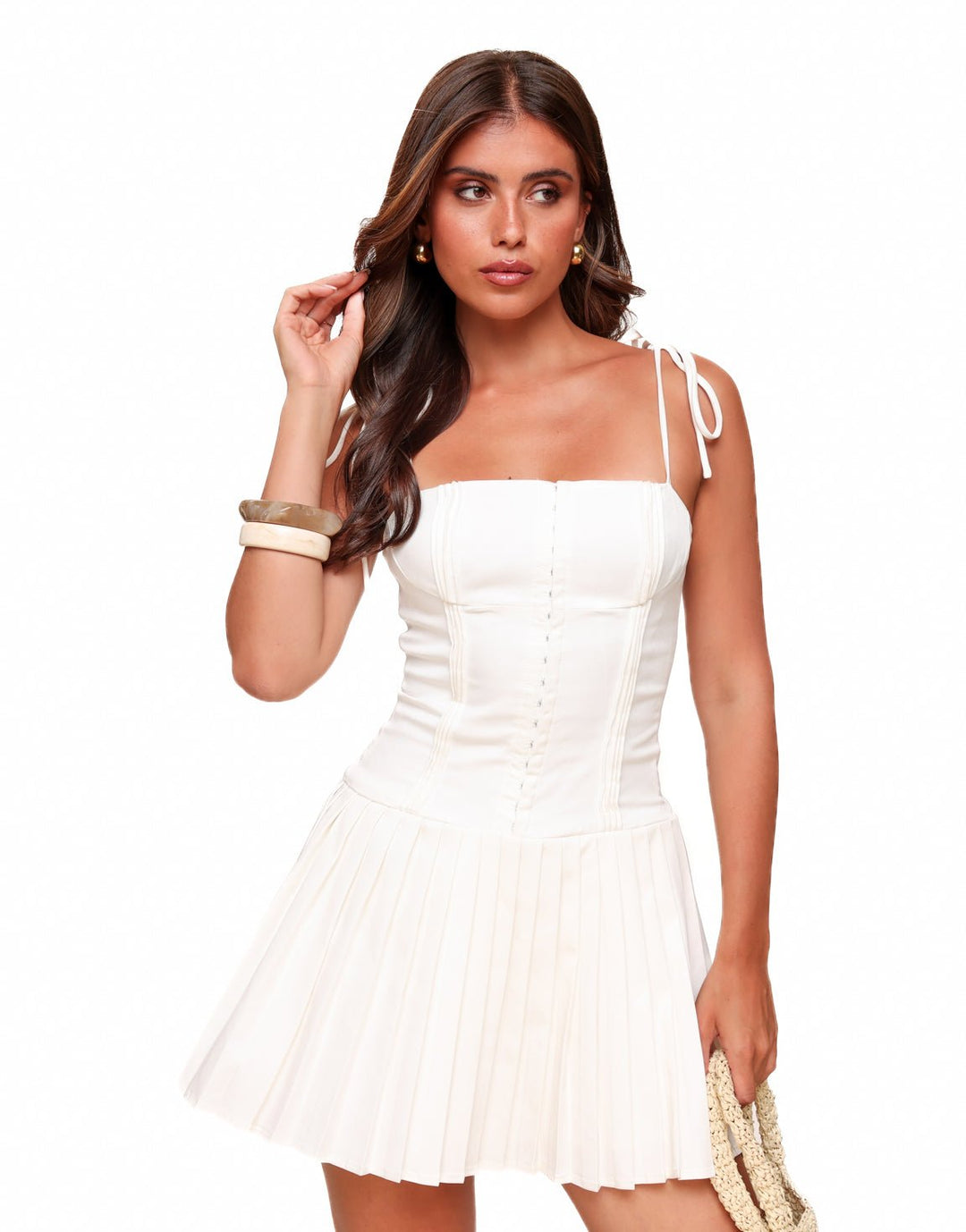 Molly Pleated Corset Mini Dress