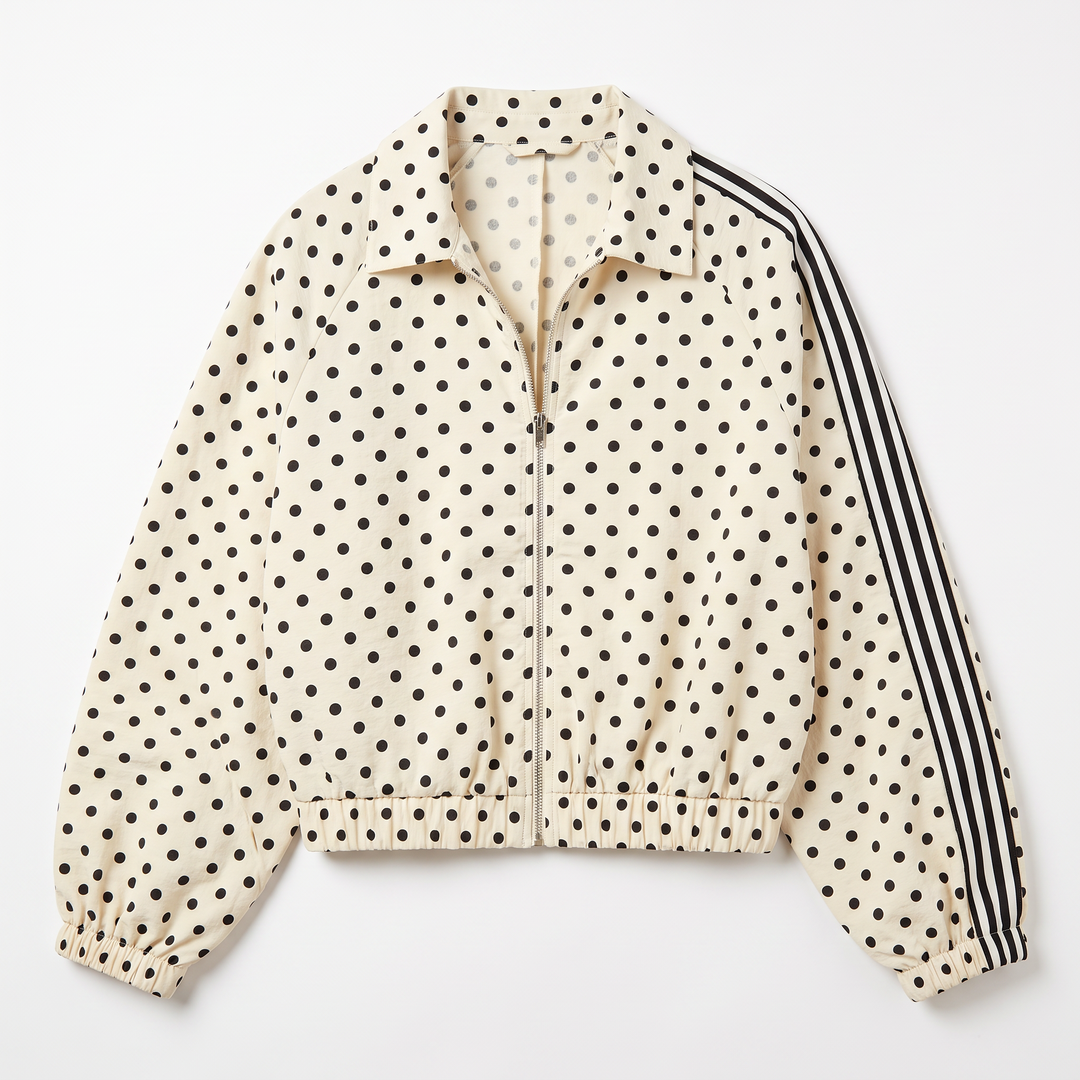 Ottoline Refined Polka Dot Zip-Up Jacket